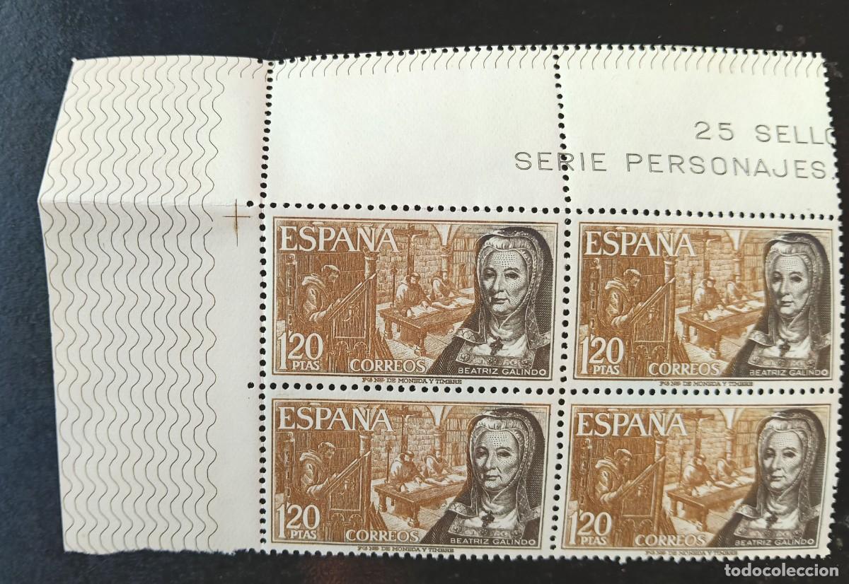 Francobolli: Espa&ntilde;a 1968 - Edifil 1864 - Personajes espa&ntilde;oles. Beatriz Galindo - Bloque de 4