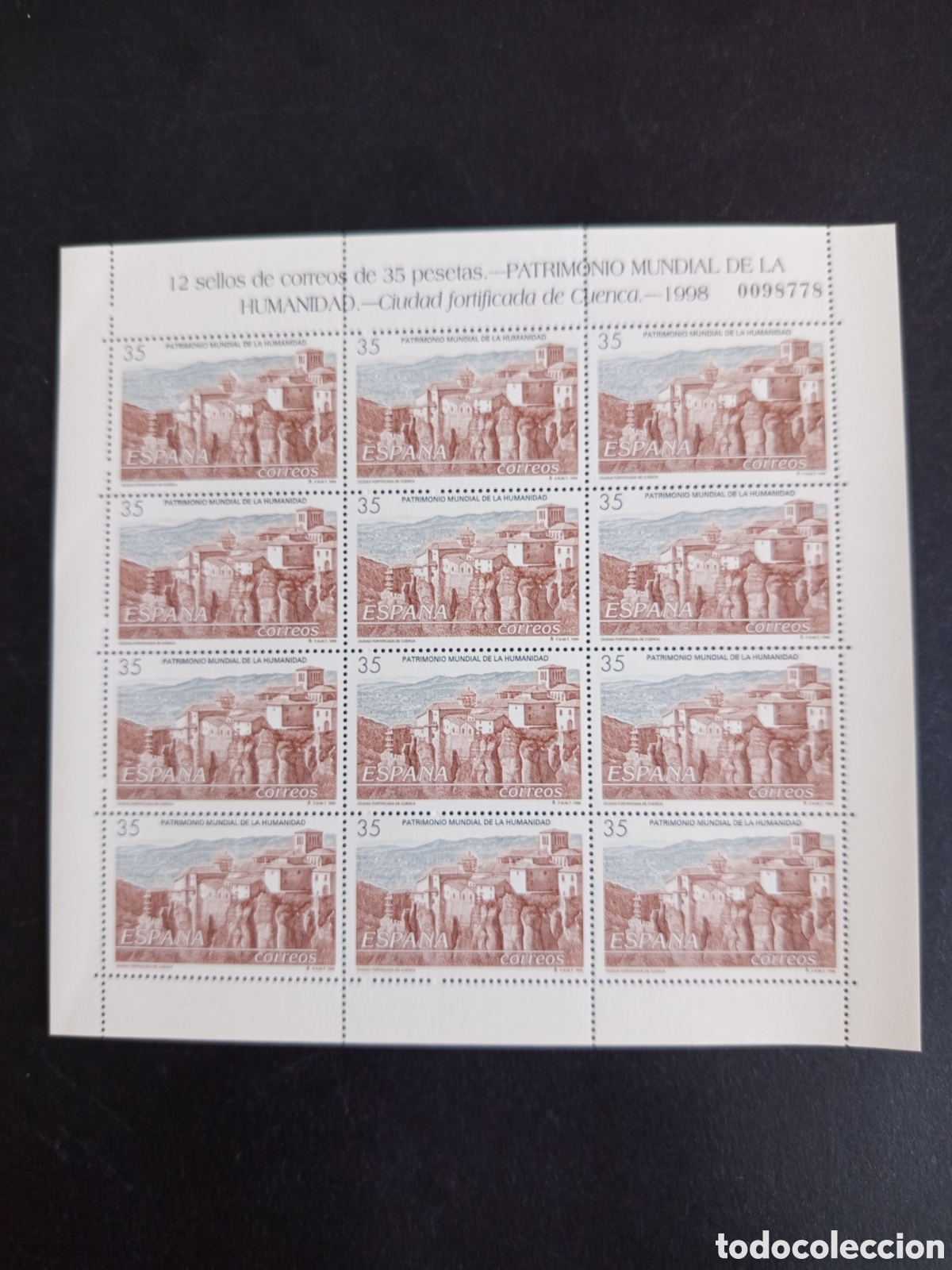 Sellos: Espa&ntilde;a, 1998. Patrimonio Humanidad: Cuenca y Valencia. Mini pliegos misma numeraci&oacute;n. Ed. MP 60 y 61
