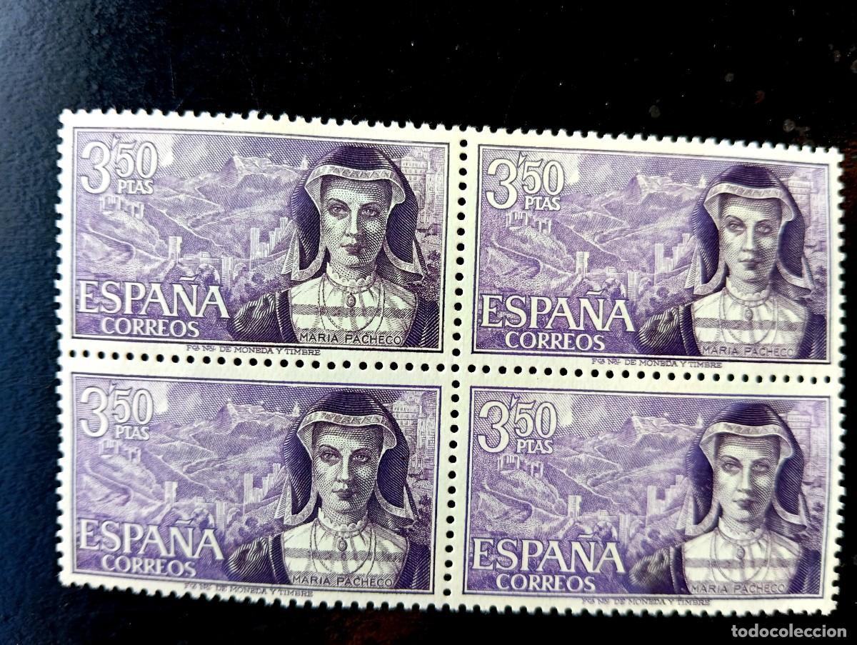 Francobolli: Espa&ntilde;a 1968 - Edifil 1866 - Personajes espa&ntilde;oles. Mar&iacute;a Pacheco - Bloque de 4