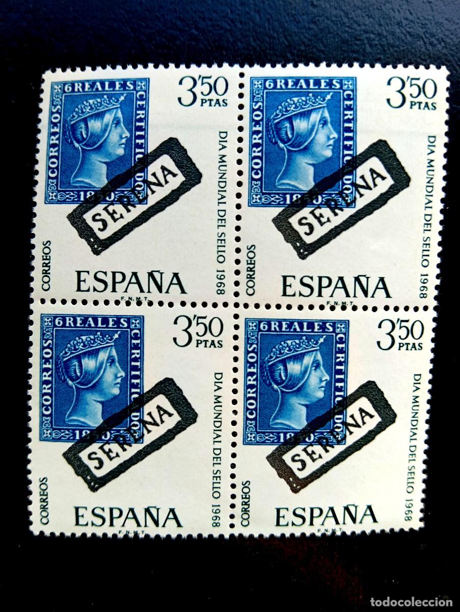 Sellos: ESPA&Ntilde;A 1968 - DIA DEL SELLO - EDIFIL 1870 - BLOQUE DE 4