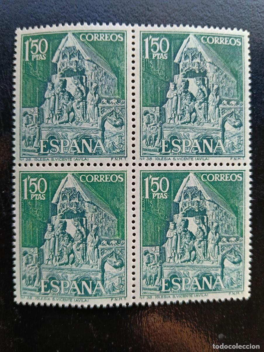 Stamps: Espa&ntilde;a 1968 - Edifil 1877 - Turismo. Iglesia de San Vicente (&Aacute;vila) - Bloque de 4