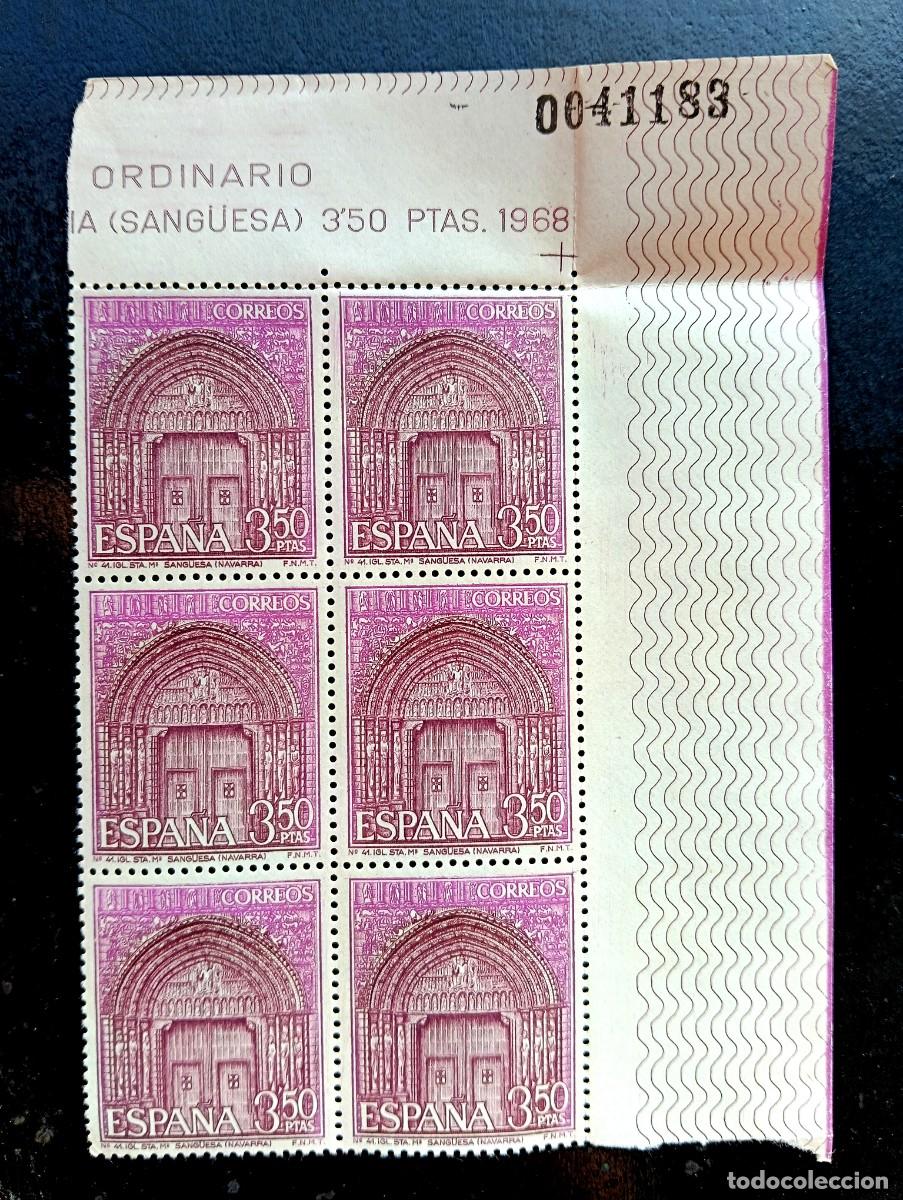 Timbres: Espa&ntilde;a 1968 - Edifil 1879 - Turismo. Iglesia Sta. Mar&iacute;a, Sang&uuml;esa. Navarra - Bloque de 4