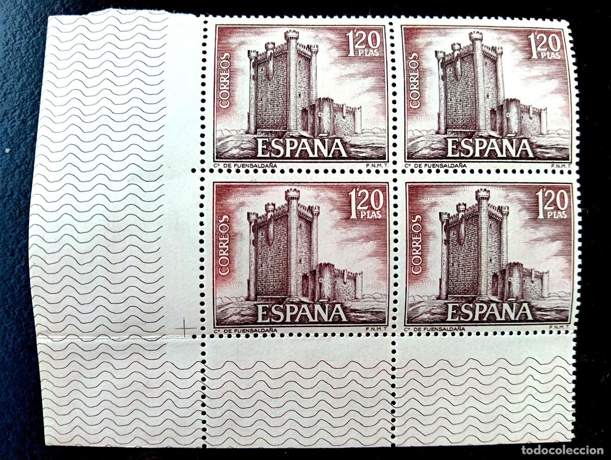 Francobolli: Espa&ntilde;a 1968 - Edifil 1881 - Castillos de Espa&ntilde;a. Fuensalda&ntilde;a (Valladolid) - Bloque de 4
