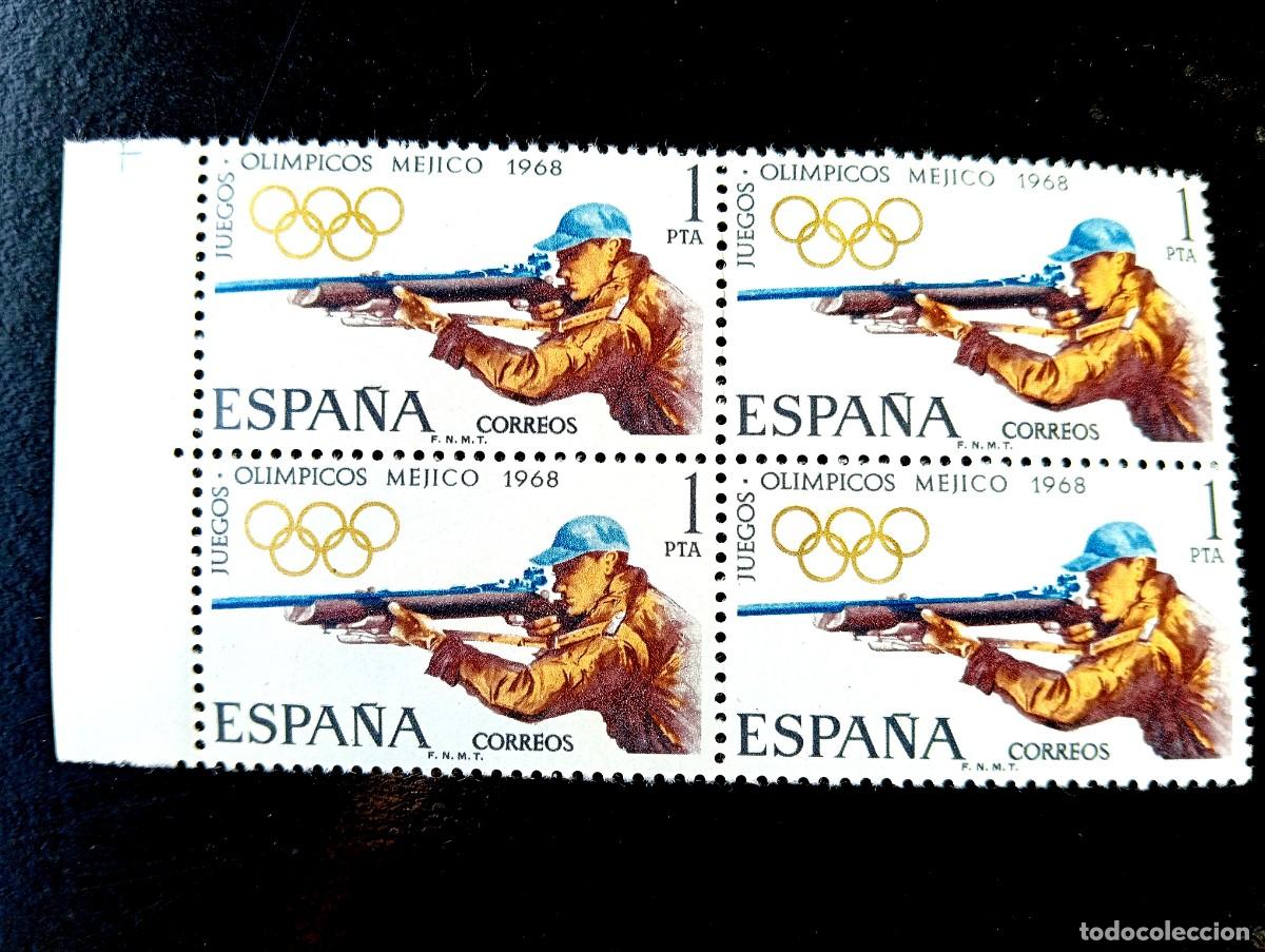 Stamps: Espa&ntilde;a 1968 - Edifil 1885 - XIX Juegos Ol&iacute;mpicos M&eacute;xico. Tiro - Bloque de 4