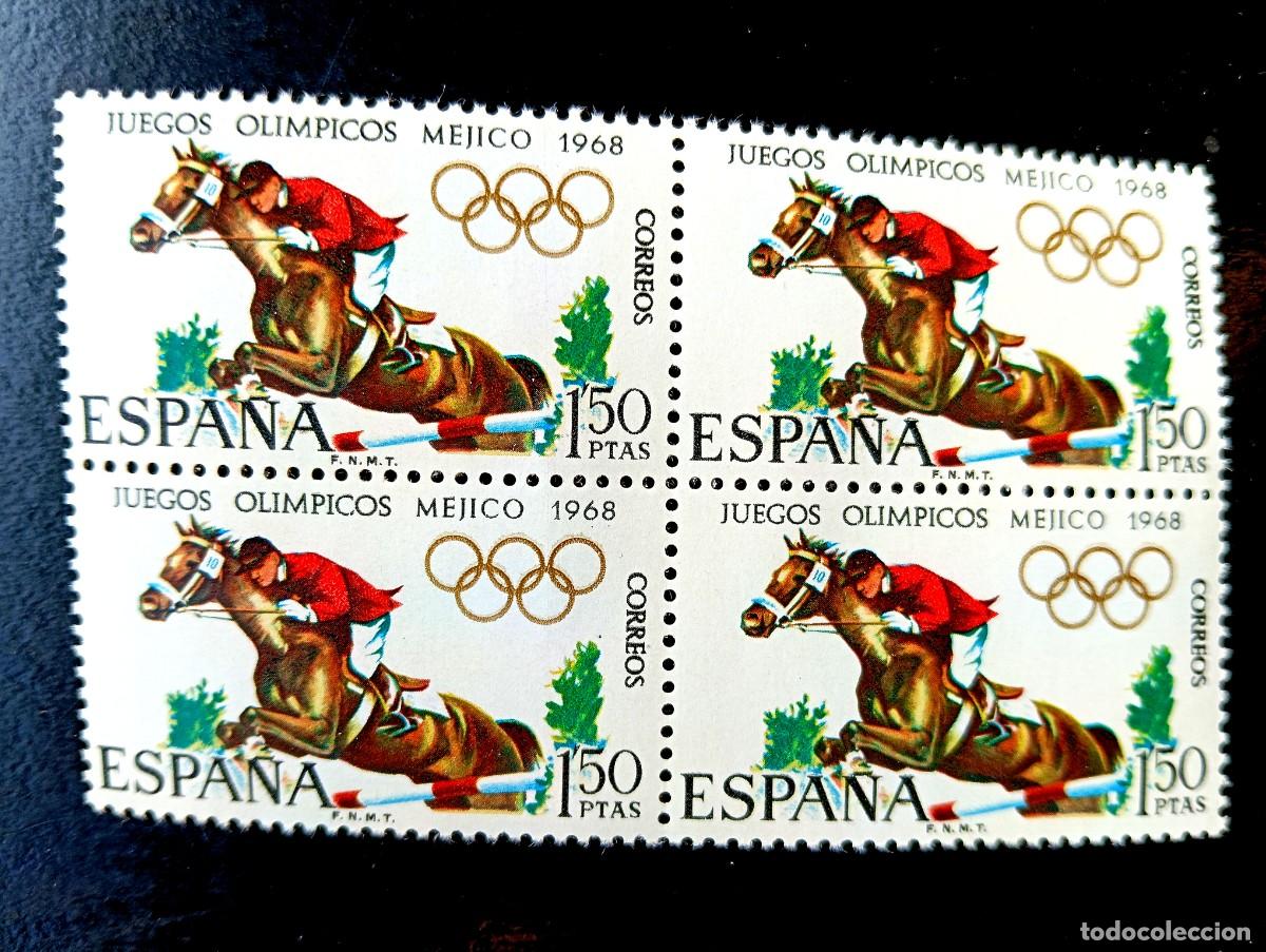 Stamps: Espa&ntilde;a 1968 - Edifil 1885 - XIX Juegos Ol&iacute;mpicos M&eacute;xico - Bloque de 4