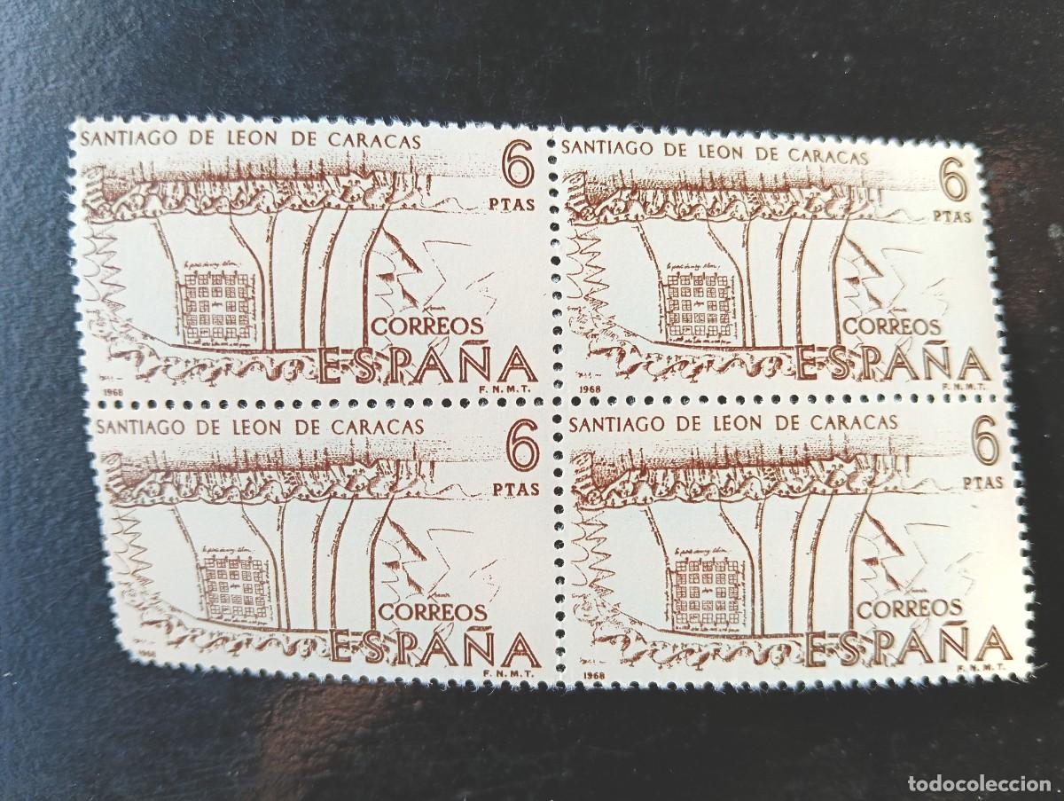 Stamps: Espa&ntilde;a 1968 - Edifil 1893 . Forjadores de Am&eacute;rica. Plano Santiago Le&oacute;n de Caracas - Bloque de 4