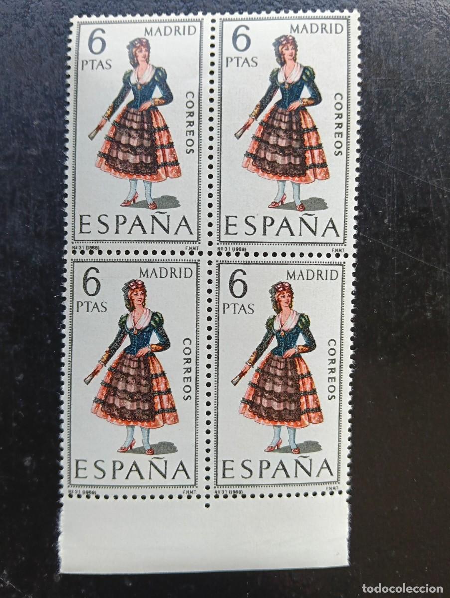 Selos: Espa&ntilde;a 1969 - Edifil 1904 - Trajes t&iacute;picos espa&ntilde;oles. MADRID - bloque de 4