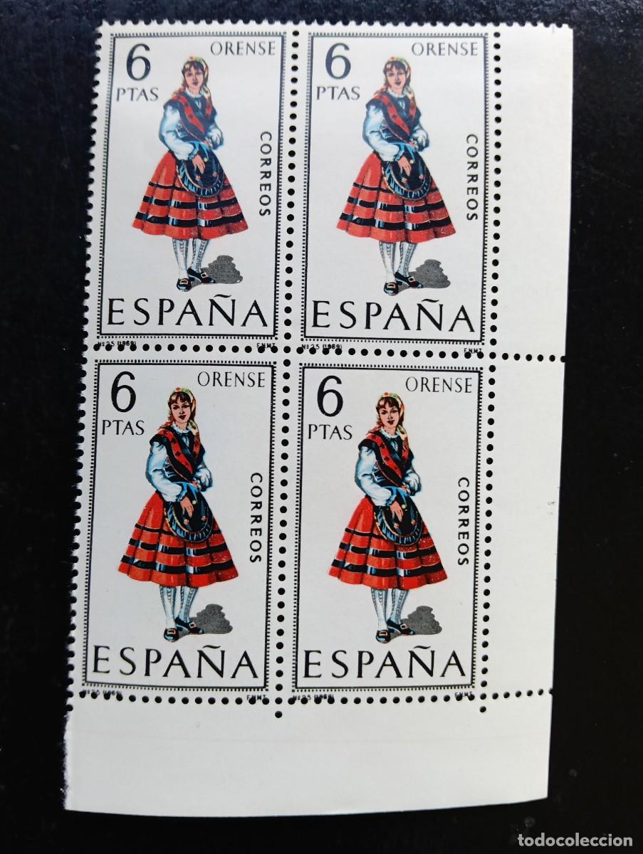 Selos: Espa&ntilde;a 1969 - Edifil 1908 - Trajes t&iacute;picos espa&ntilde;oles. ORENSE - bloque de 4
