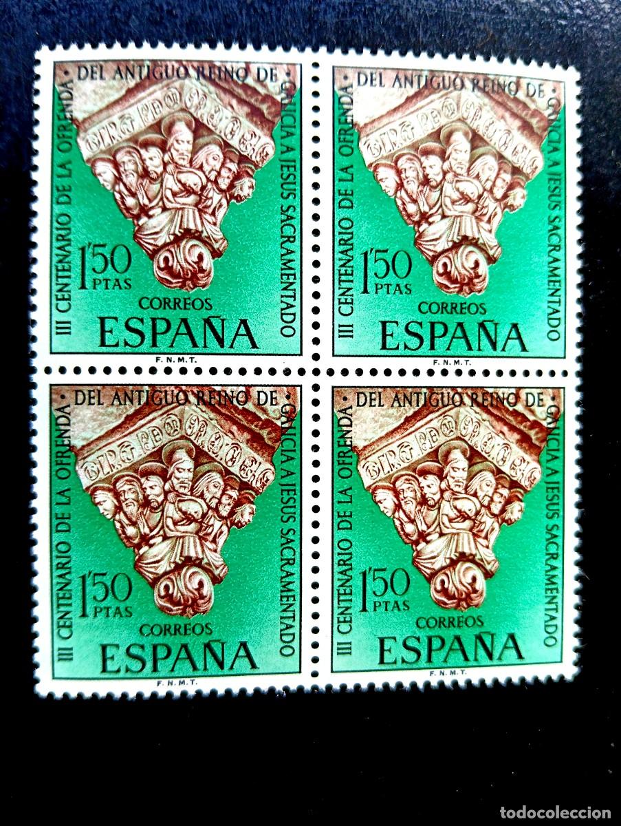 Timbres: Espa&ntilde;a 1969 - Edifil 1926 -III Cent. ofrenda antiguo reino Galicia a Jes&uacute;s Sacramentad - Bloque de 4