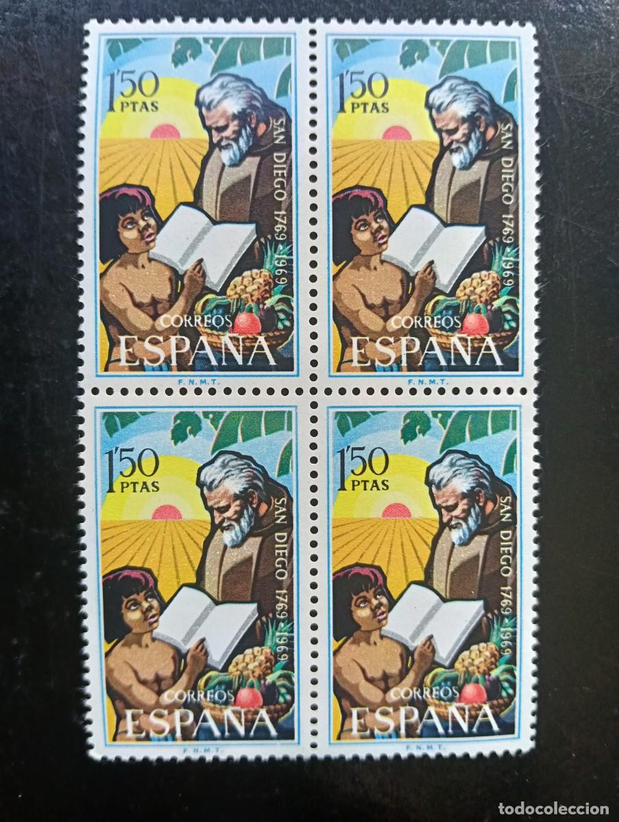 Selos: Espa&ntilde;a 1969 - Edifil 1932 - II centenario fundaci&oacute;n de San Diego, California - Bloque de 4