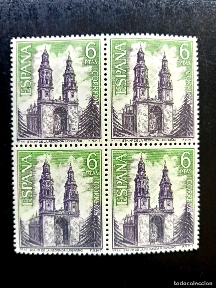 Selos: Espa&ntilde;a 1969 -Edifil 1938 -Serie tur&iacute;stica. Iglesia Sta. M&ordf; la Redonda (Logro&ntilde;o) - Bloque de 4