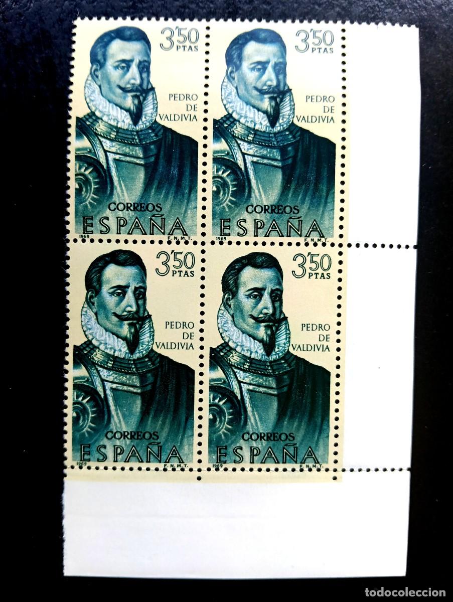 Selos: Espa&ntilde;a 1969 - Edifil 1942 - Forjadores de Am&eacute;rica. Pedro de Valdivia - Bloque de 4