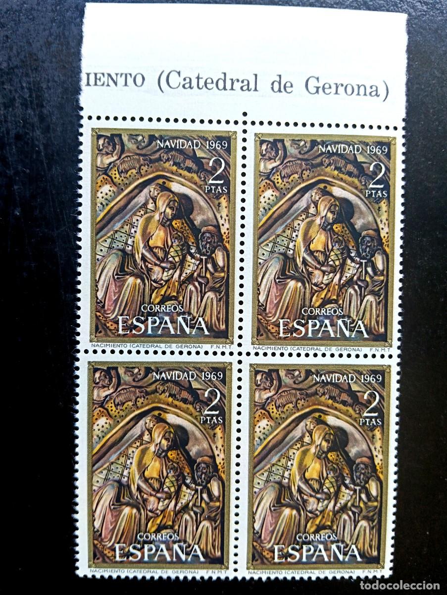 Selos: Espa&ntilde;a 1969 - Edifil 1945 - Navidad. Natividad del Se&ntilde;or. Catedral de Gerona - Bloque de 4