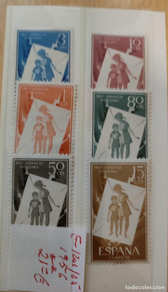 Selos: ESPA&Ntilde;A. 1956. PRO INFANCIA H&Uacute;NGARA. E- 1200/1205. S/C NUEVA SIN CHANELA. FOTO. 871
