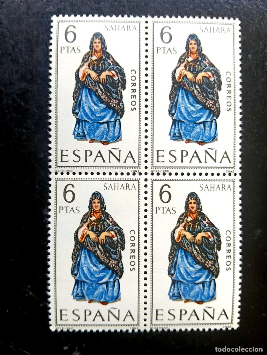 Timbres: Espa&ntilde;a 1970 - Edifil 1951 - Trajes t&iacute;picos espa&ntilde;oles. sahara - Bloque de 4