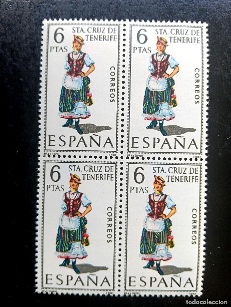Selos: Espa&ntilde;a 1970 - Edifil 1953 - Trajes t&iacute;picos espa&ntilde;oles. sta. cruz de tenerife - Bloque de 4