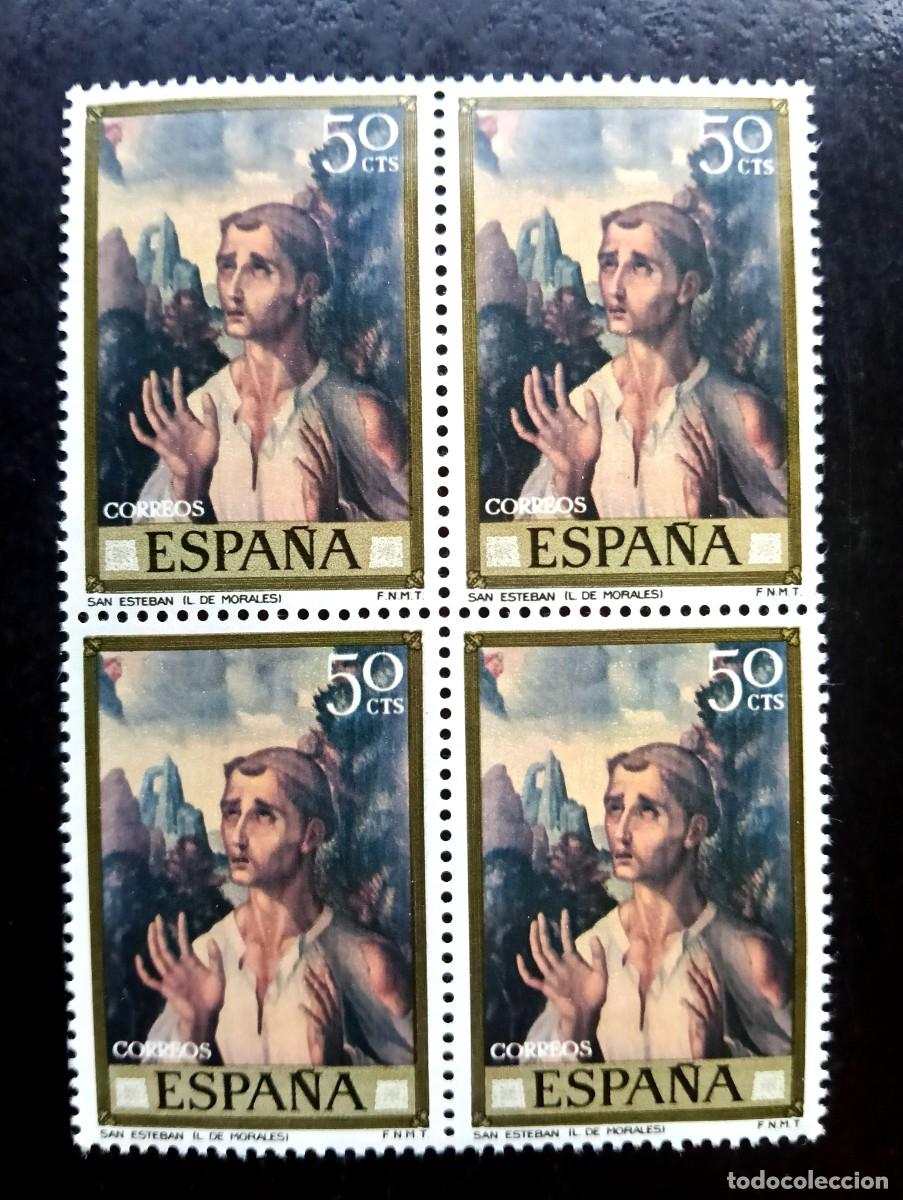 Stamps: espa&ntilde;a 1970 - Edifil 1963 - Pintores. Luis de Morales. san esteban - bloque de 4