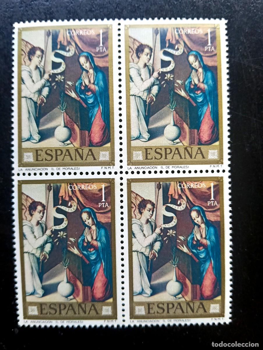 Stamps: espa&ntilde;a 1970 - Edifil 1964 - Pintores. Luis de Morales. la anunciacion - bloque de 4