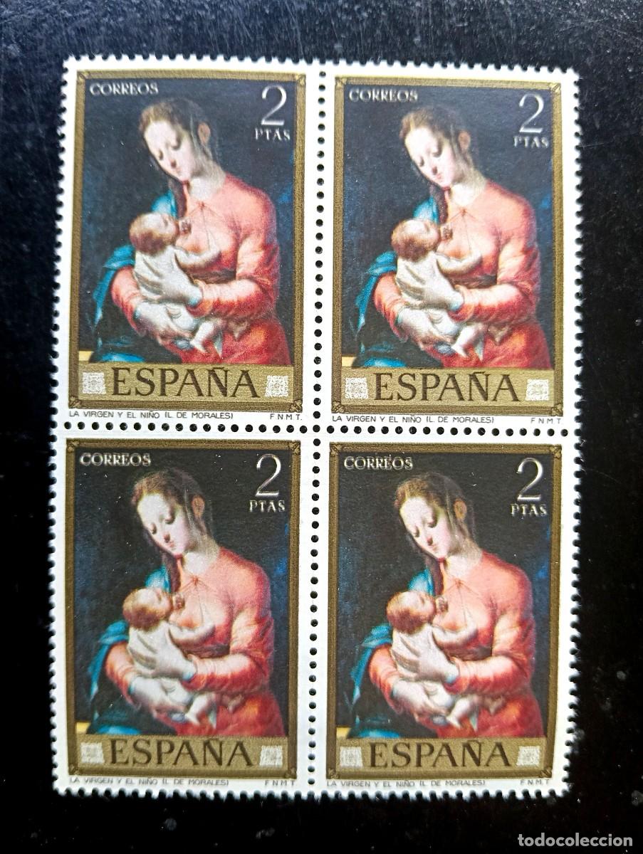 Stamps: espa&ntilde;a 1970 - Edifil 1966 - Pintores. Luis de Morales. virgen y el ni&ntilde;o - bloque de 4