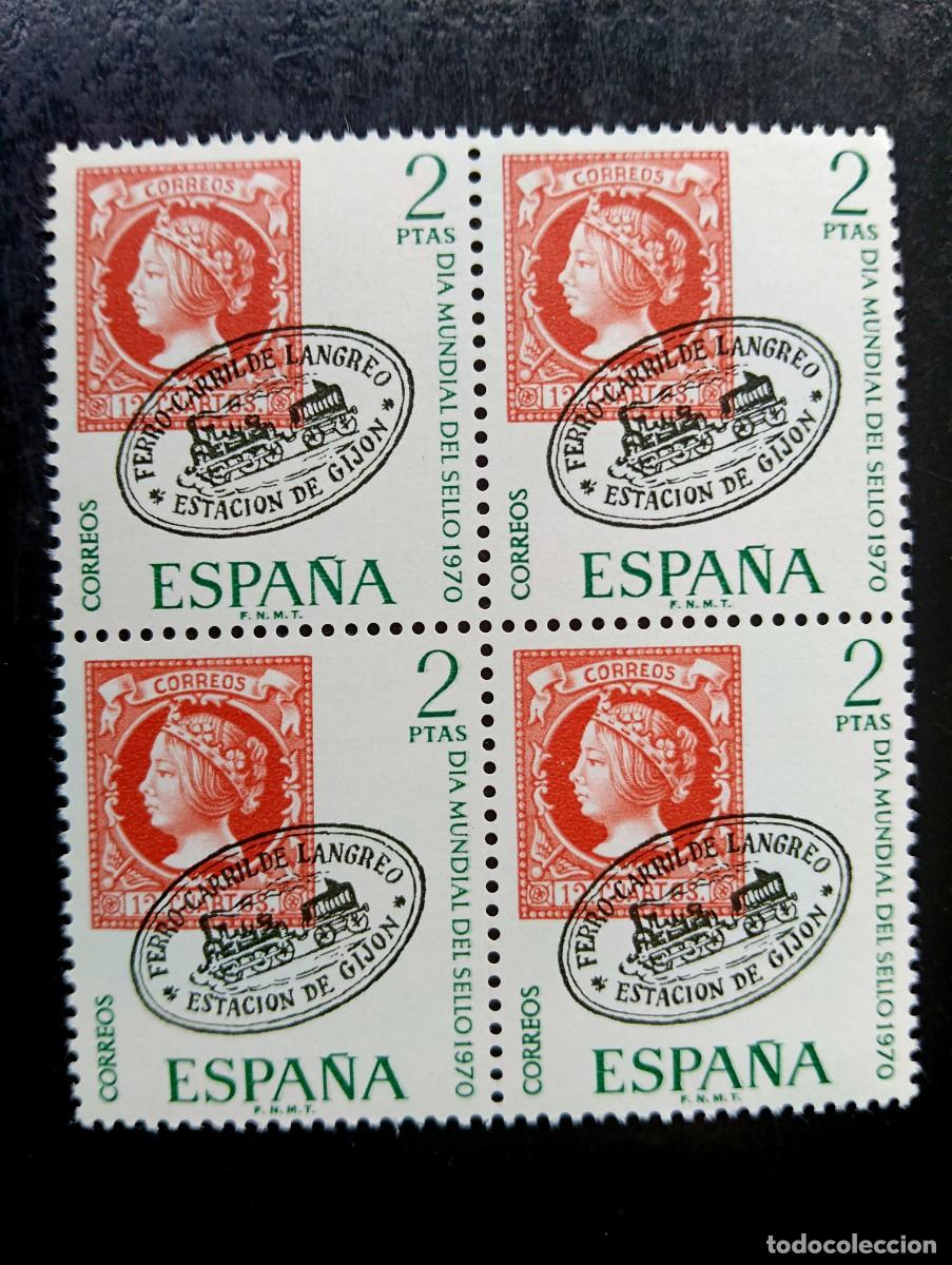 Timbres: Espa&ntilde;a 1970 - Edifil 1974 - dia mundial del sello - Bloque de 4