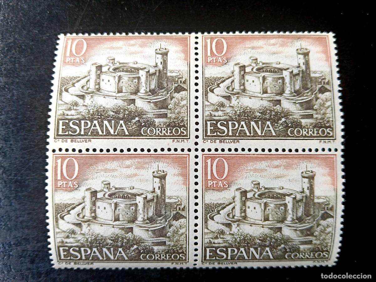 Timbres: Espa&ntilde;a 1970 - Edifil 1981 - Castillos de Espa&ntilde;a. Bellver (Mallorca) - Bloque de 4