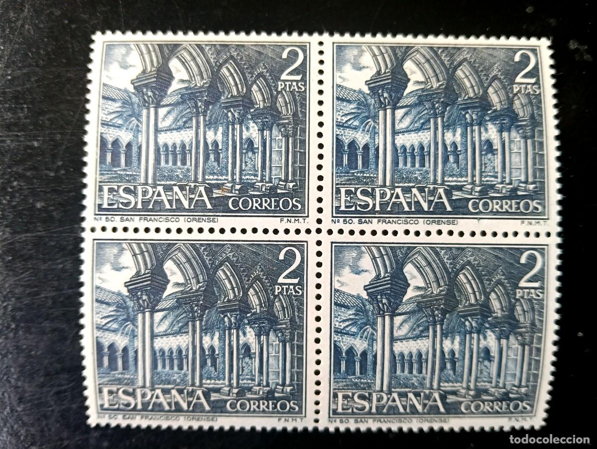 Francobolli: Espa&ntilde;a 1970 - Edifil 1985 - Serie tur&iacute;stica. Claustro San Francisco (Orense) - Bloque de 4
