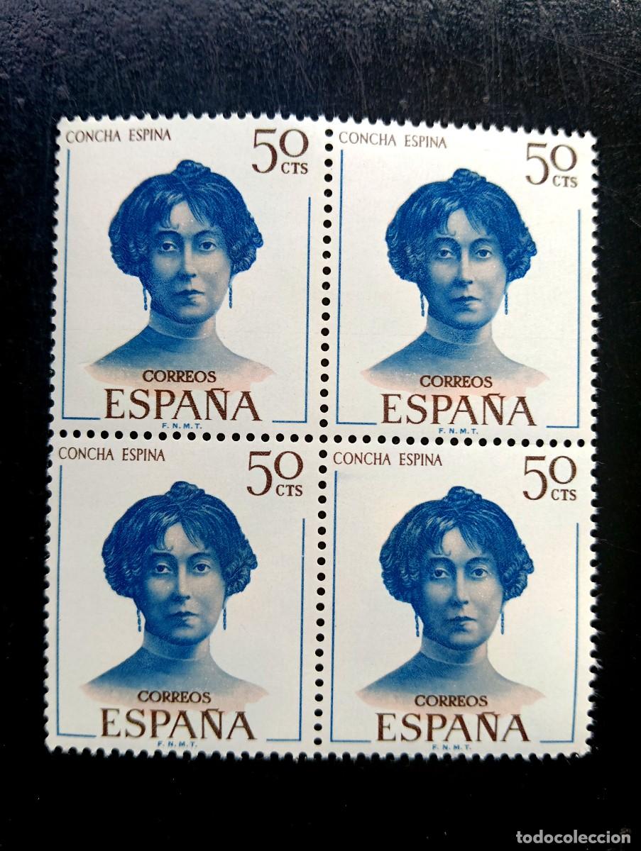 Sellos: ESPA&Ntilde;A 1970 - EDIFIL 1990 - concha espina - bloque de 4