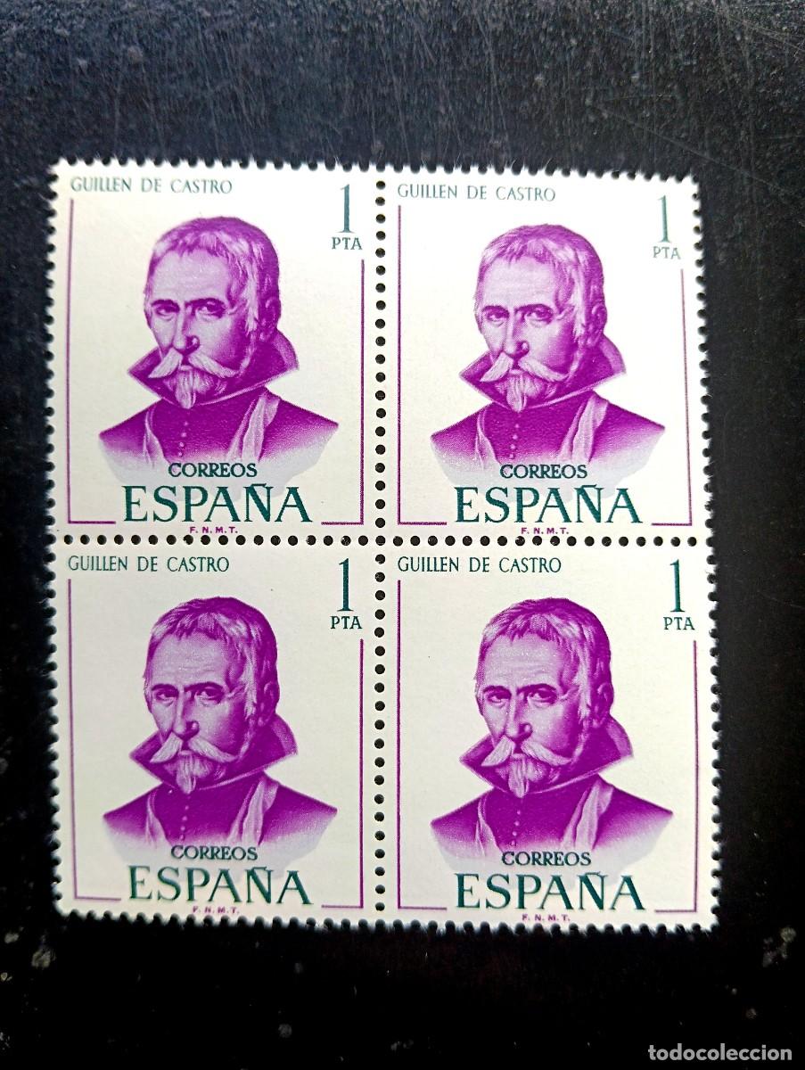 Stamps: ESPA&Ntilde;A 1970 - EDIFIL 1991 - guillen de castro - bloque de 4