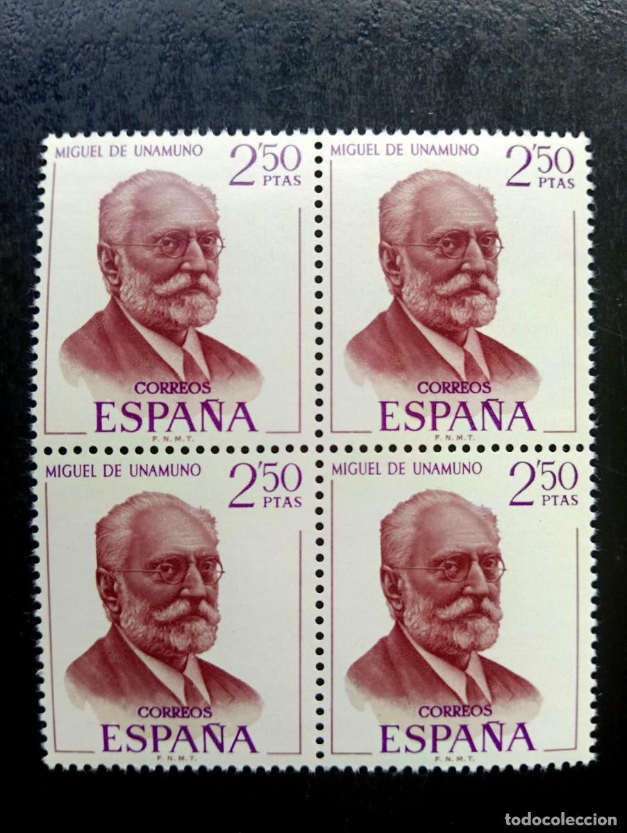 Francobolli: ESPA&Ntilde;A 1970 - EDIFIL 1994 - miguel de unamuno - bloque de 4