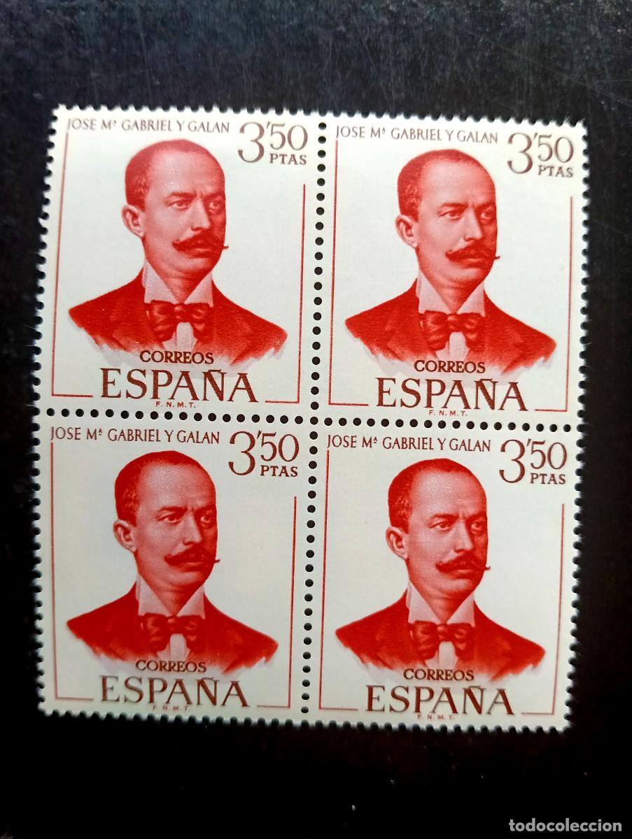 Selos: ESPA&Ntilde;A 1970 - EDIFIL 1995 - jose m&ordf; gabriel y galan - bloque de 4