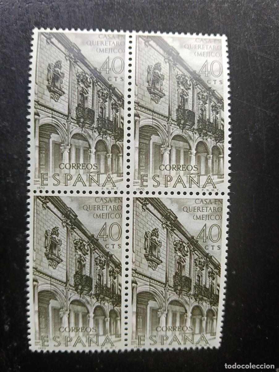 Selos: ESPA&Ntilde;A 1970 - edifil 1996 - FORJADORES AM&Eacute;RICA, CASA SE&Ntilde;ORES DE ESCALA, QUER&Eacute;TARO - bloque de 4