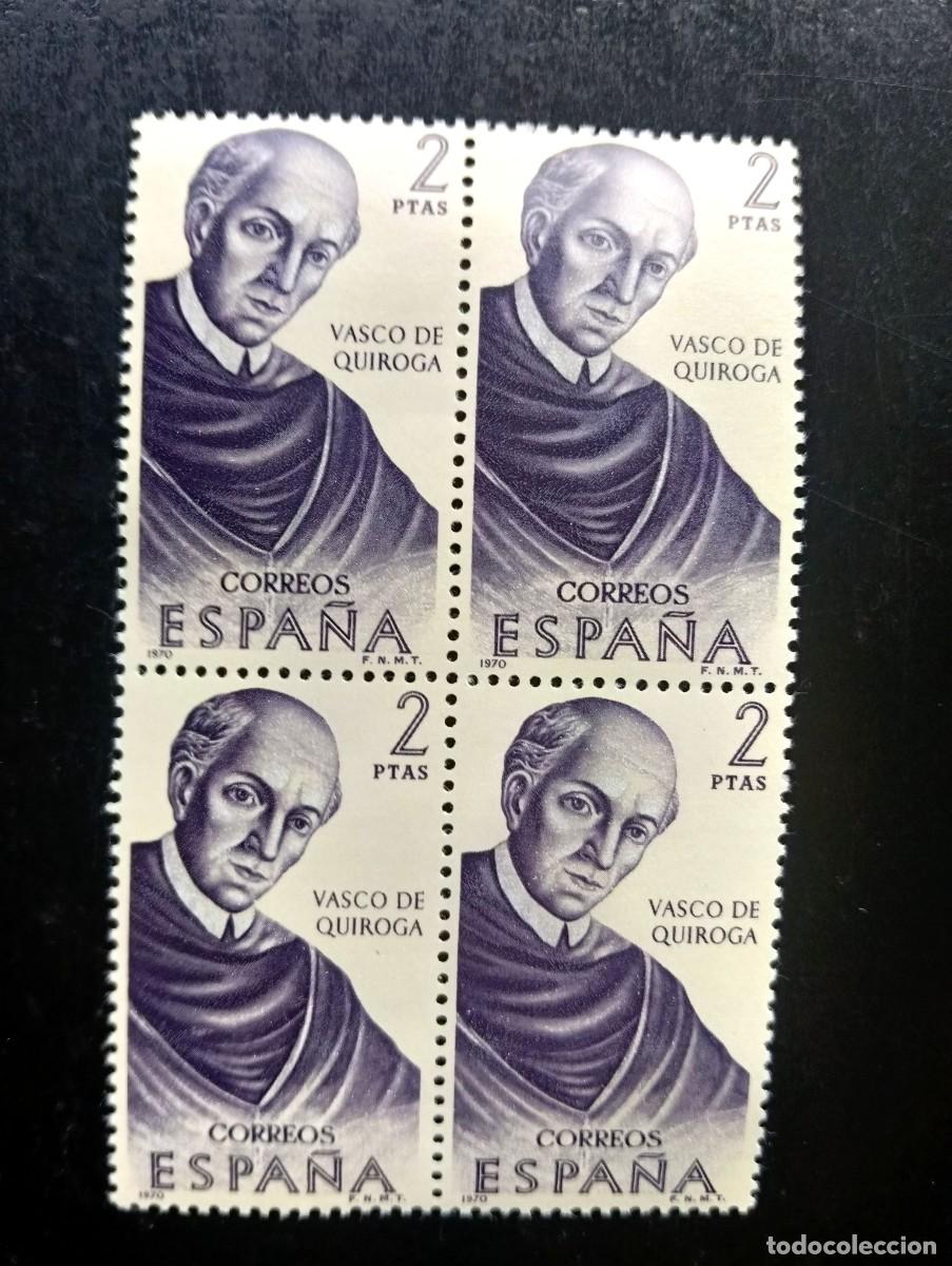 Briefmarken: espa&ntilde;a 1970 - Edifil 1998 - Forjadores de Am&eacute;rica. Vasco de Quiroga - bloque de 4