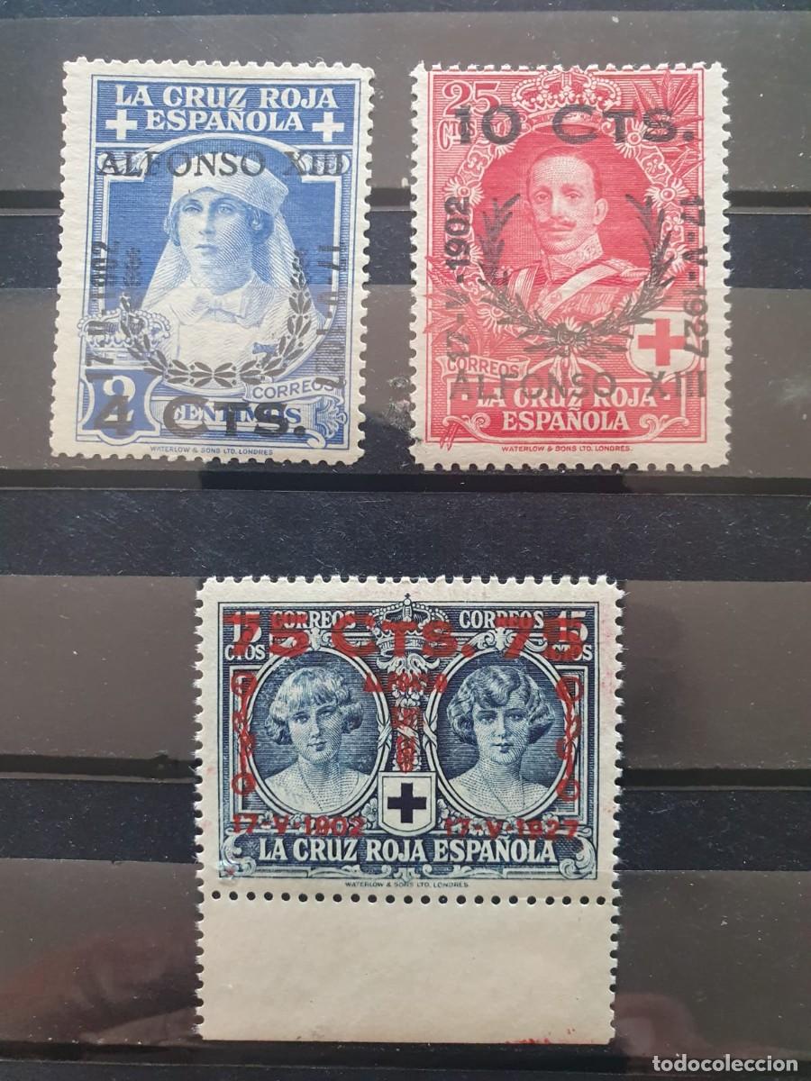 Timbres: EDIFIL 374 + 375 + 380 */** CRUZ ROJA ESPA&Ntilde;A 1927