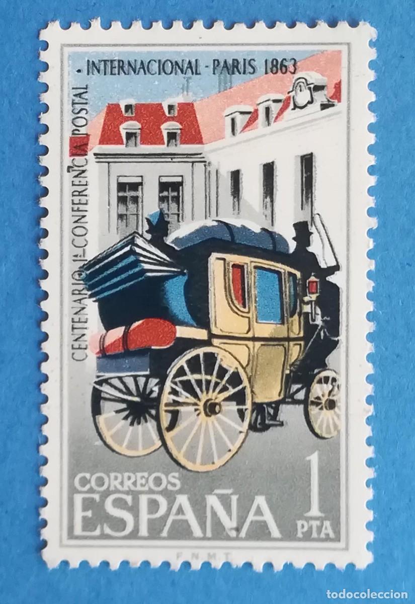 Sellos: Centenario de la I Conferencia Postal Internacional (Par&iacute;s 1863). Edifil 1508. Nuevo sin fijasellos.