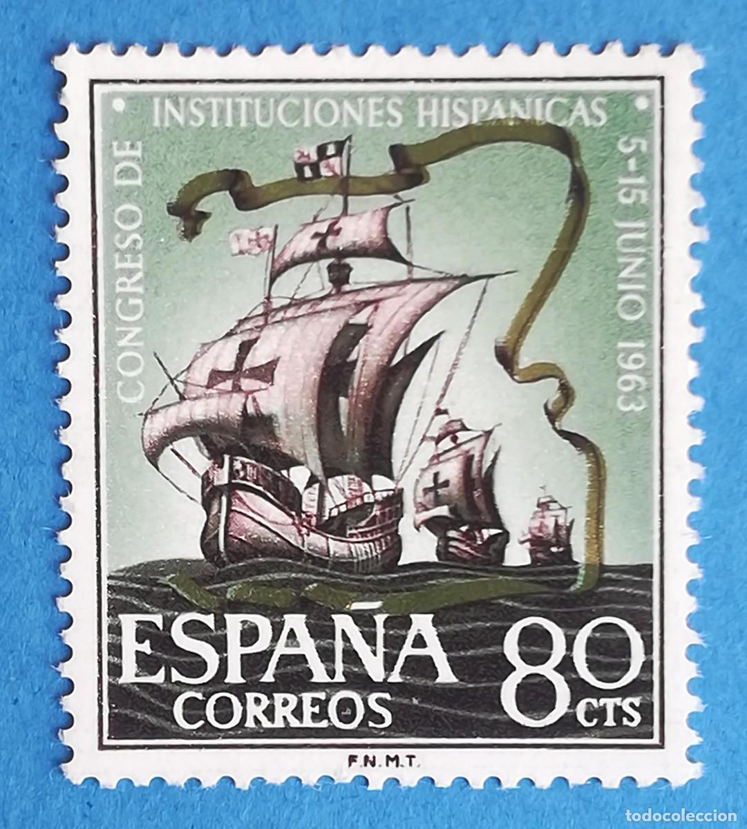 Sellos: Congreso de Instituciones Hisp&aacute;nicas. 80 cts. Edifil 1514. Nuevo sin fijasellos.