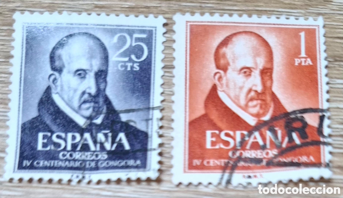 Stamps: Espa&ntilde;a 1961, Edifil 1369/1370. IV centenario del nacimiento de Luis de G&oacute;ngora y Argote