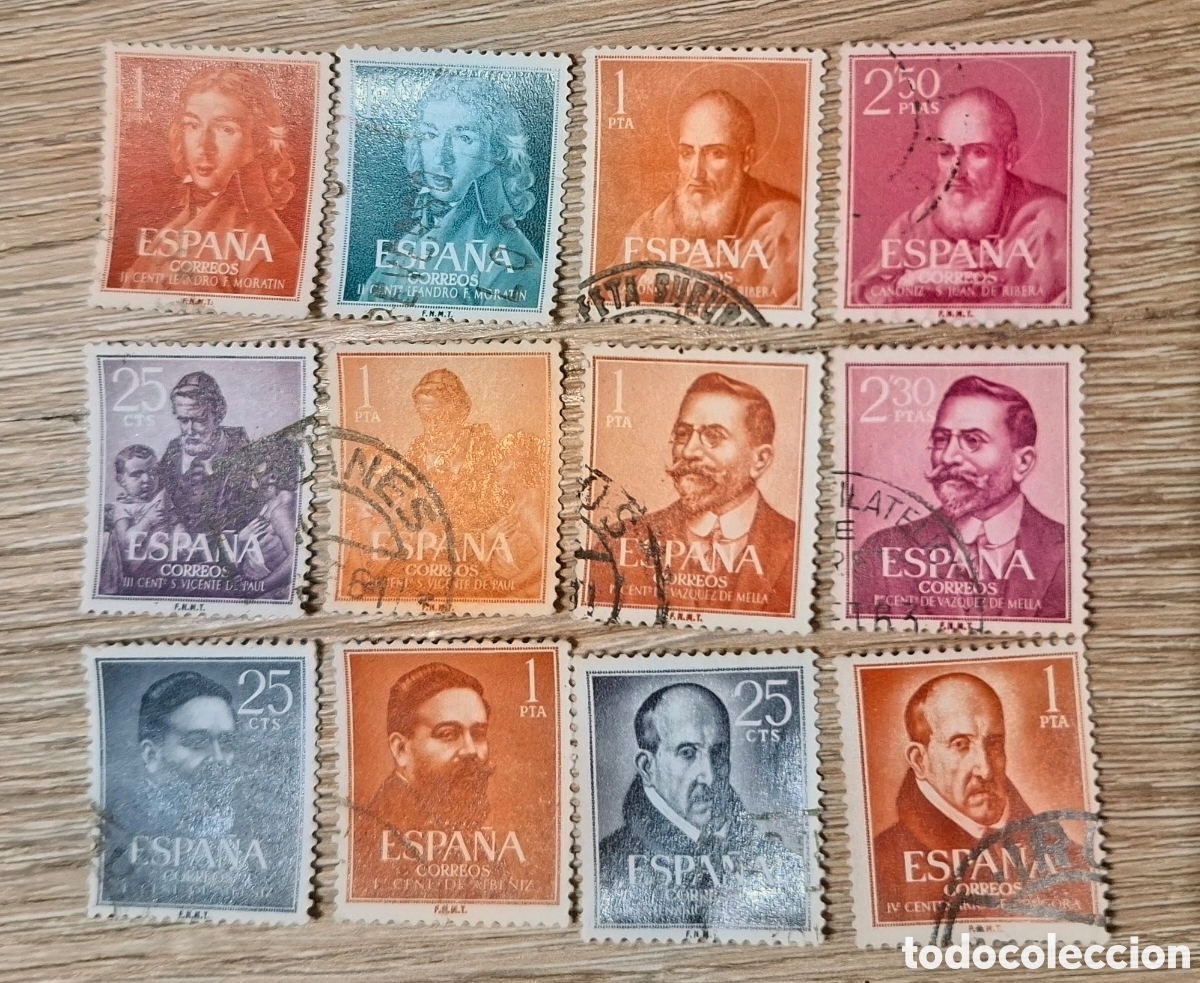 Stamps: 6 series 12 sellos conmemorativo Espa&ntilde;a
