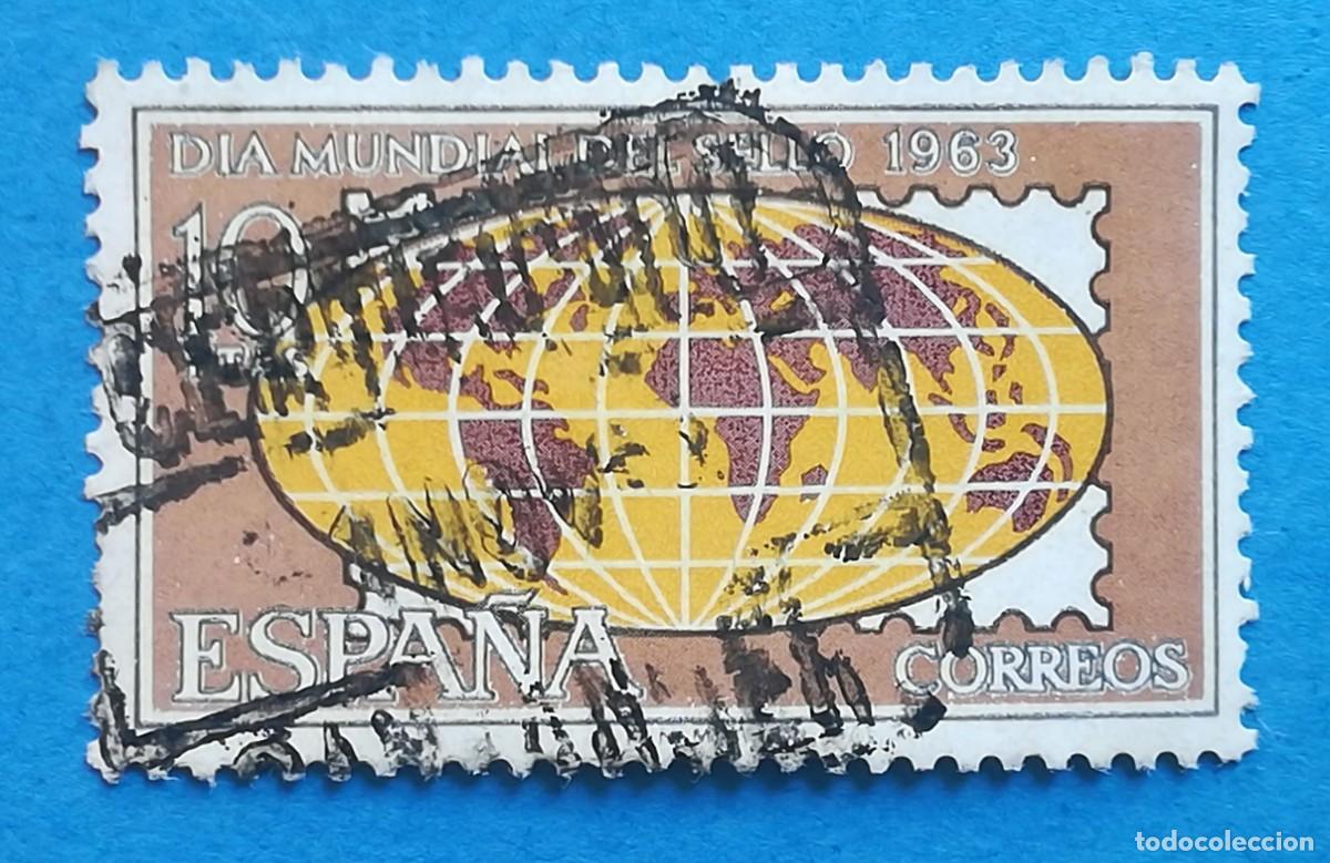 Sellos: D&iacute;a mundial del sello 1963. 10 ptas. Edifil 1511. Usado, sin fijasellos.