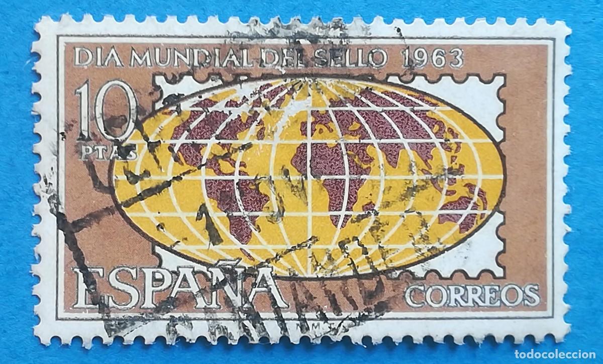 Timbres: D&iacute;a mundial del sello 1963. 10 ptas. Edifil 1511. Usado, sin fijasellos.