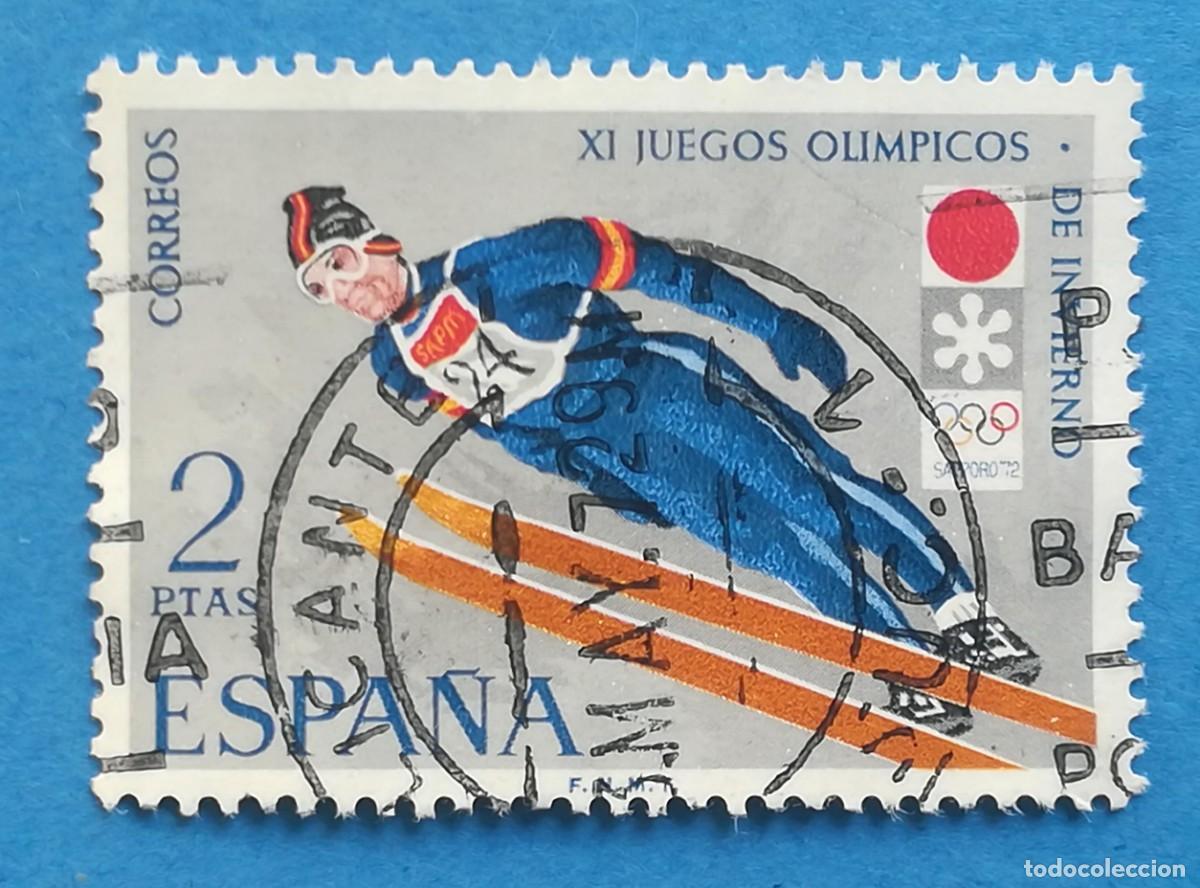 Stamps: XI Juegos Ol&iacute;mpicos de Invierno de Sapporo 1972). Edifil 2074. Usado, sin fijasellos.