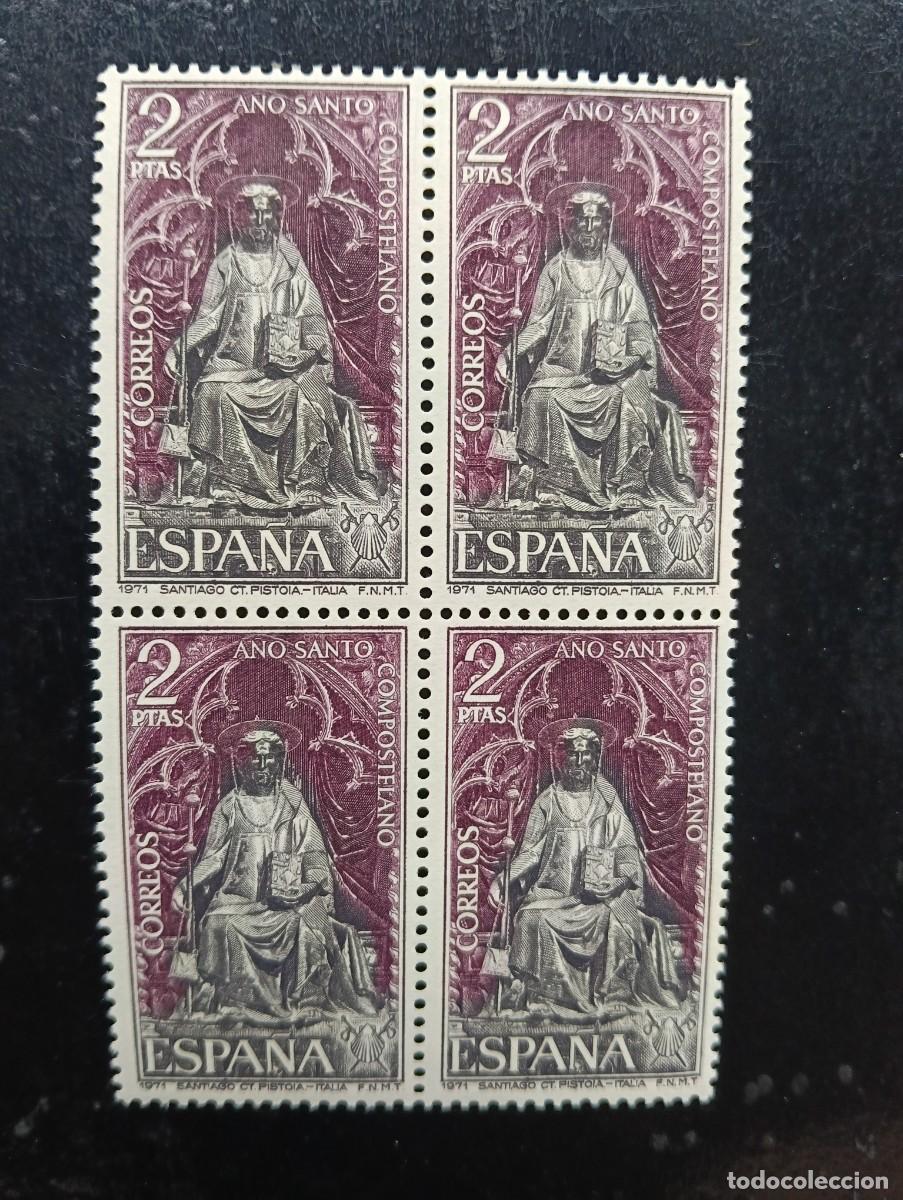 Selos: ESPA&Ntilde;A 1971 - EDIFIL 2011 - A&Ntilde;O SANTO COMPOSTELANO - SANTIAGO DE PISTOIA (ITALIA) - BLOQUE DE 4