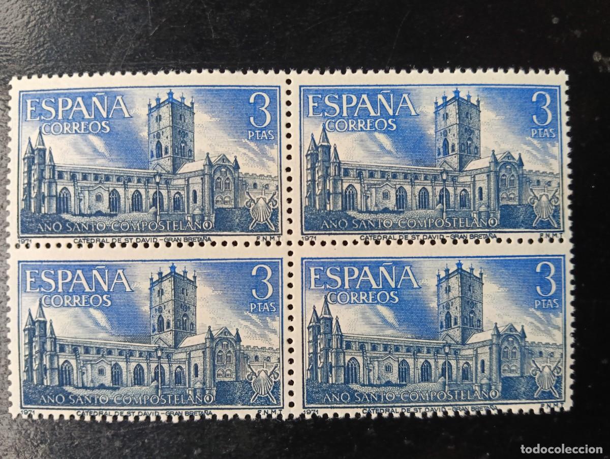 Selos: ESPA&Ntilde;A 1971 - Edifil 2012 - A&ntilde;o Santo Compostelano - BLOQUE DE 4