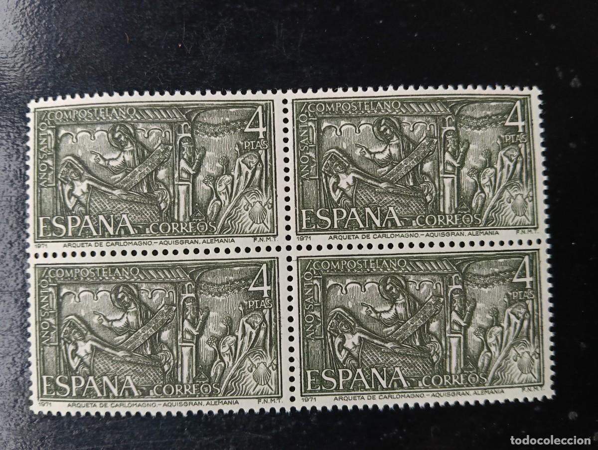 Selos: espa&ntilde;a 1971 - EDIFIL 2013 - a&ntilde;o santo compostelano, arqueta de carlomagno- BLOQUE DE 4