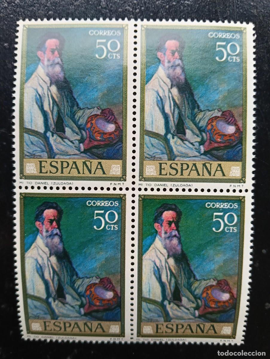 Sellos: Espa&ntilde;a 1971 - Edifil 2019 - D&iacute;a del Sello. Zuloaga. Mi t&iacute;o Daniel - BLOQUE DE 4
