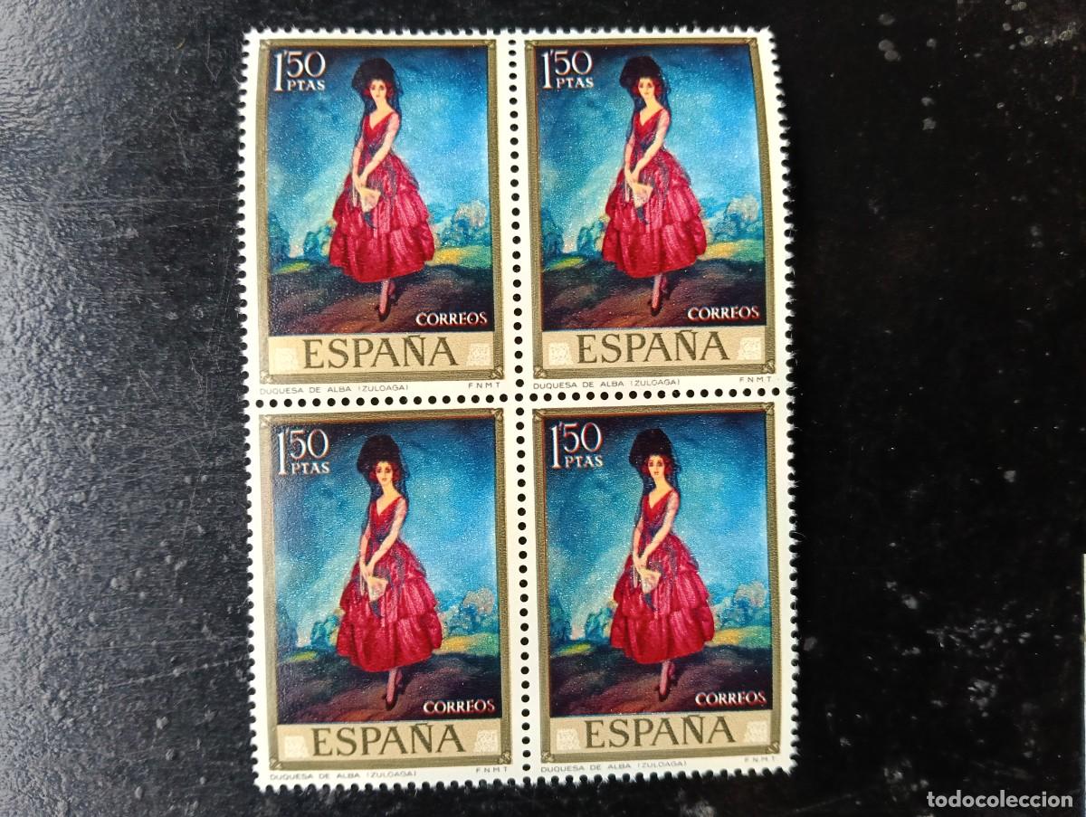 Stamps: ESPA&Ntilde;A 1971 - EDIFIL 2021 - ignacio de zuloaga, pintura duquesa de alba - BLOQUE DE 4
