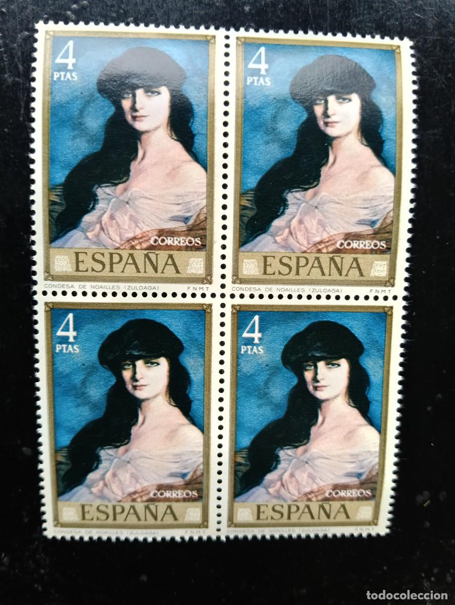 Sellos: Espa&ntilde;a 1971 - EDIFIL 2024 - Condesa de Noailles de Zuloaga - BLOQUE DE 4