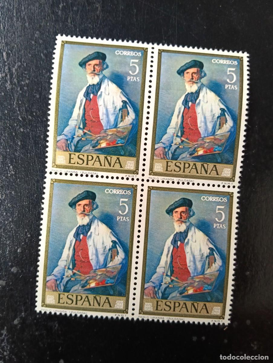 Sellos: espa&ntilde;a 1971 - EDIFIL 2025 - ignacio de zuloaga, pintura pablo uranga - BLOQUE DE 4
