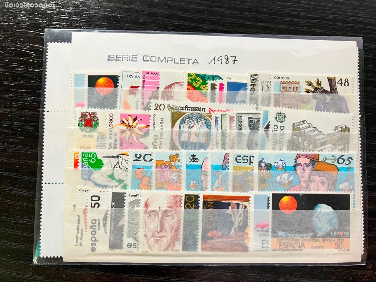 Sellos: SELLOS NUEVOS ESPA&Ntilde;A - A&Ntilde;O 1987 INCLUYE 2 HOJITAS BLOQUE y 1 CARNET
