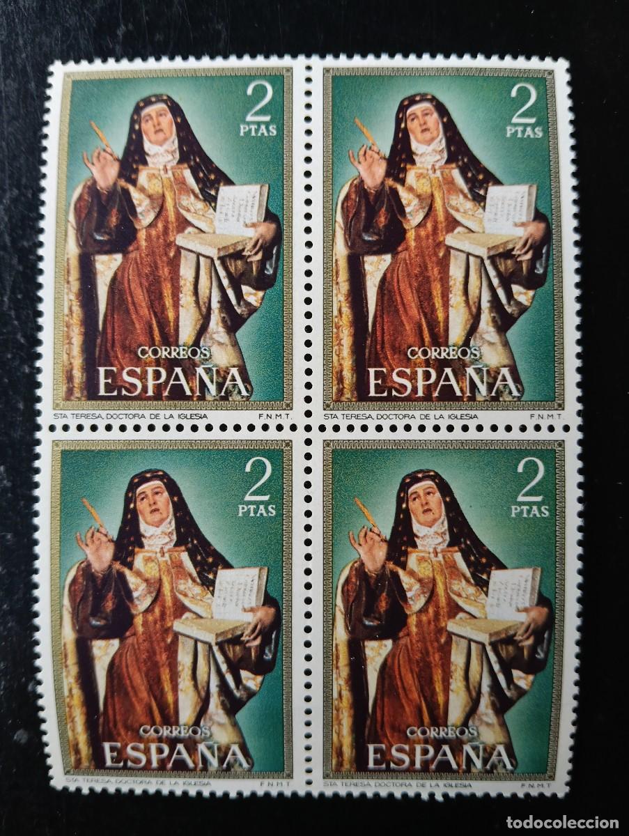 Sellos: ESPA&Ntilde;A 1971 - EDIFIL 2028 - CENTENARIO DE CELEBRIDADES, SANTA TERESA DE JESUS - BLOQUE DE 4