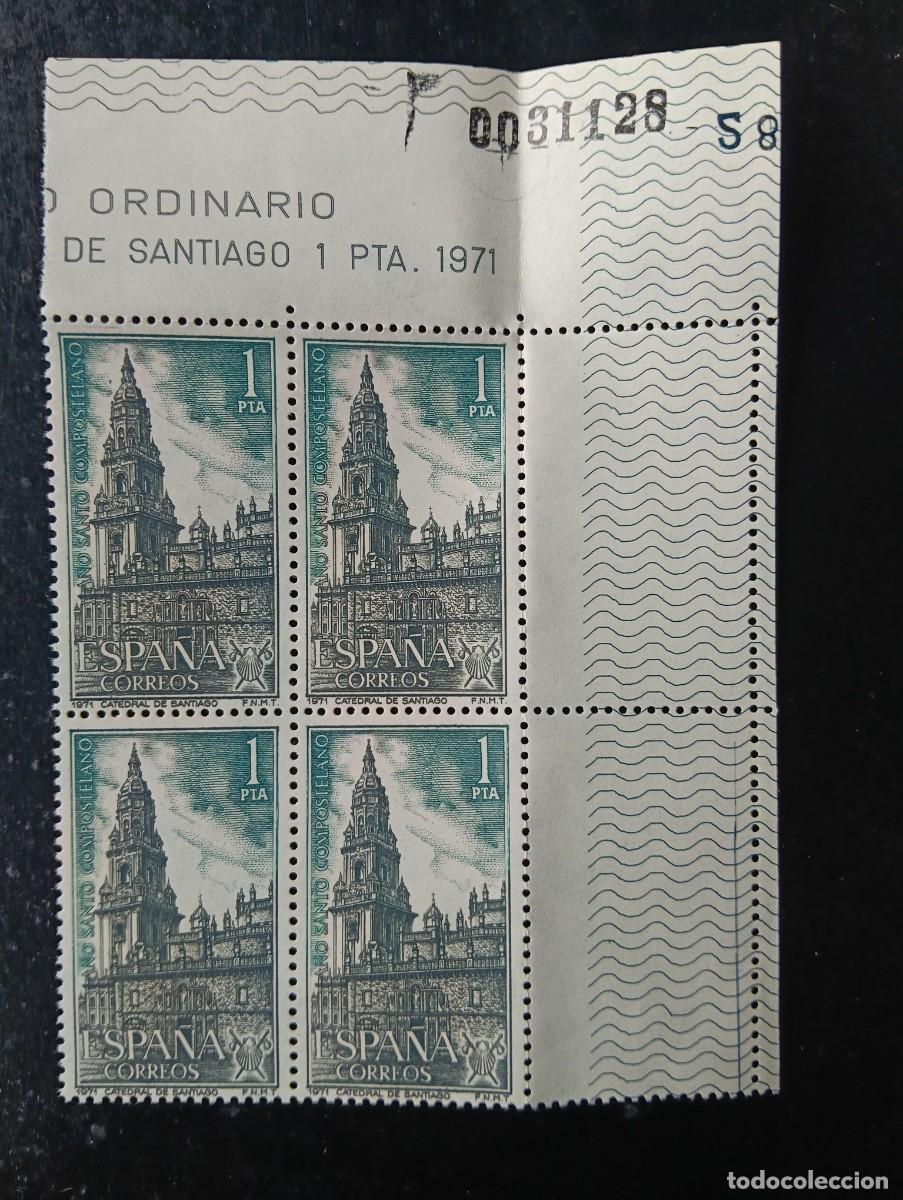 Stamps: Espa&ntilde;a 1971 - Edifil 2063 - A&ntilde;o Santo Compostelano. Catedral de Santiago - Bloque de 4